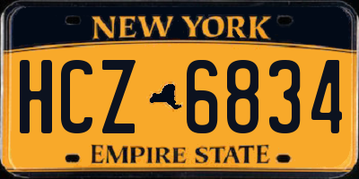 NY license plate HCZ6834