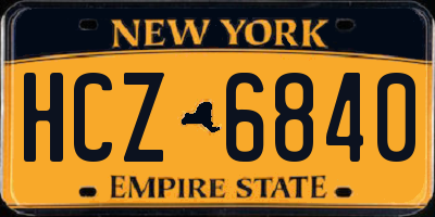 NY license plate HCZ6840
