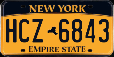 NY license plate HCZ6843