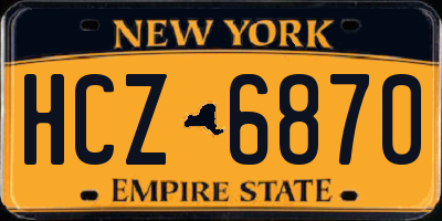 NY license plate HCZ6870