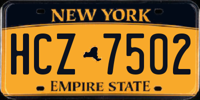 NY license plate HCZ7502