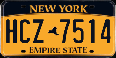 NY license plate HCZ7514