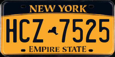 NY license plate HCZ7525