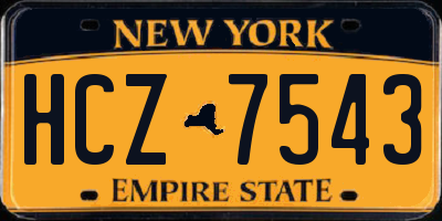 NY license plate HCZ7543