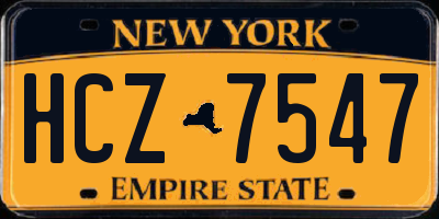 NY license plate HCZ7547
