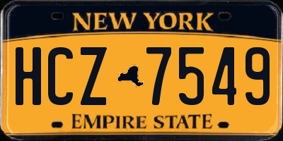 NY license plate HCZ7549