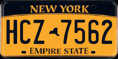 NY license plate HCZ7562