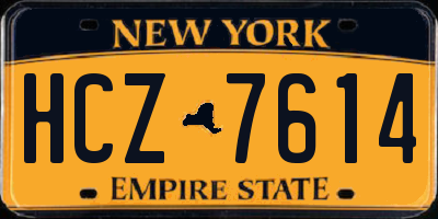 NY license plate HCZ7614