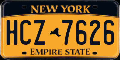 NY license plate HCZ7626