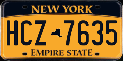 NY license plate HCZ7635