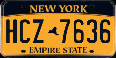 NY license plate HCZ7636