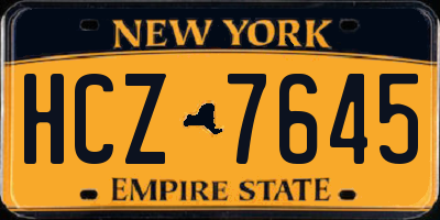 NY license plate HCZ7645
