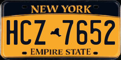 NY license plate HCZ7652