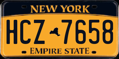 NY license plate HCZ7658