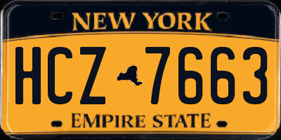NY license plate HCZ7663