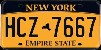 NY license plate HCZ7667