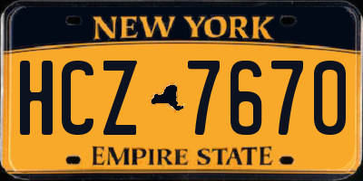 NY license plate HCZ7670