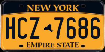 NY license plate HCZ7686