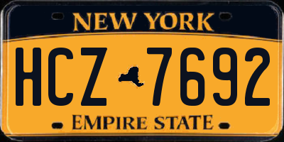 NY license plate HCZ7692