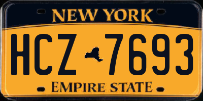 NY license plate HCZ7693