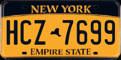 NY license plate HCZ7699