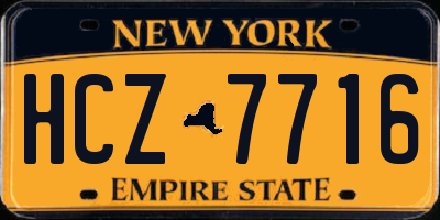 NY license plate HCZ7716
