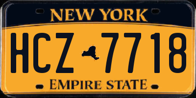 NY license plate HCZ7718