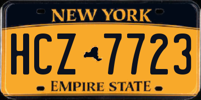 NY license plate HCZ7723