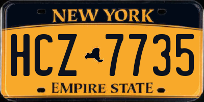 NY license plate HCZ7735