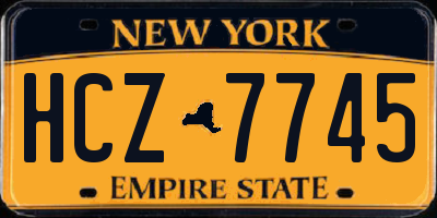 NY license plate HCZ7745