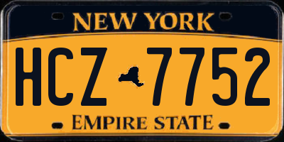 NY license plate HCZ7752