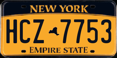 NY license plate HCZ7753