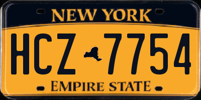 NY license plate HCZ7754