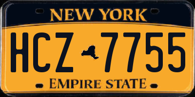 NY license plate HCZ7755