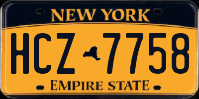 NY license plate HCZ7758