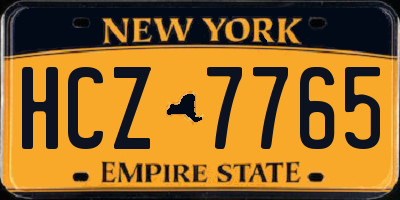 NY license plate HCZ7765