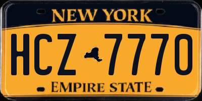 NY license plate HCZ7770