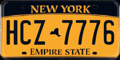 NY license plate HCZ7776