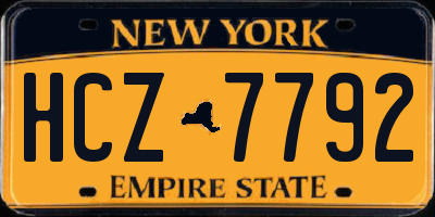 NY license plate HCZ7792