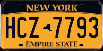 NY license plate HCZ7793