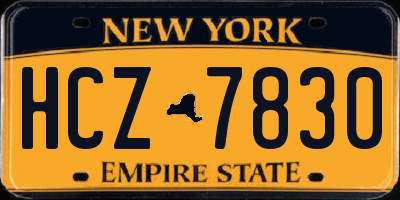 NY license plate HCZ7830