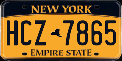 NY license plate HCZ7865