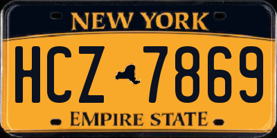 NY license plate HCZ7869