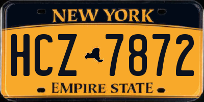 NY license plate HCZ7872