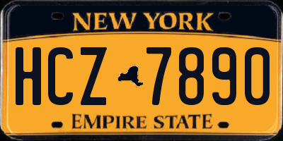 NY license plate HCZ7890