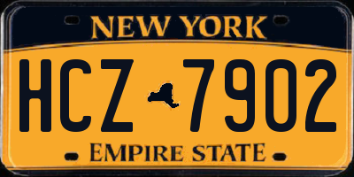 NY license plate HCZ7902