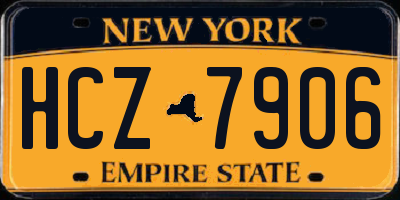 NY license plate HCZ7906