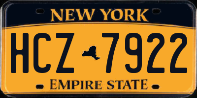 NY license plate HCZ7922