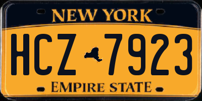 NY license plate HCZ7923