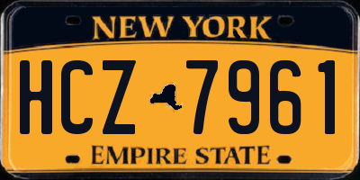 NY license plate HCZ7961